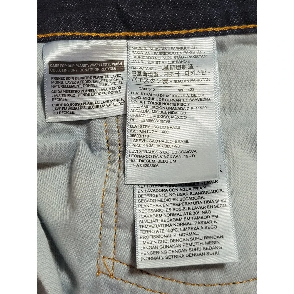 Levis 541 Athletic Taper Jeans Mens 48x29 Dark Blue Denim Cotton Stretch Classic